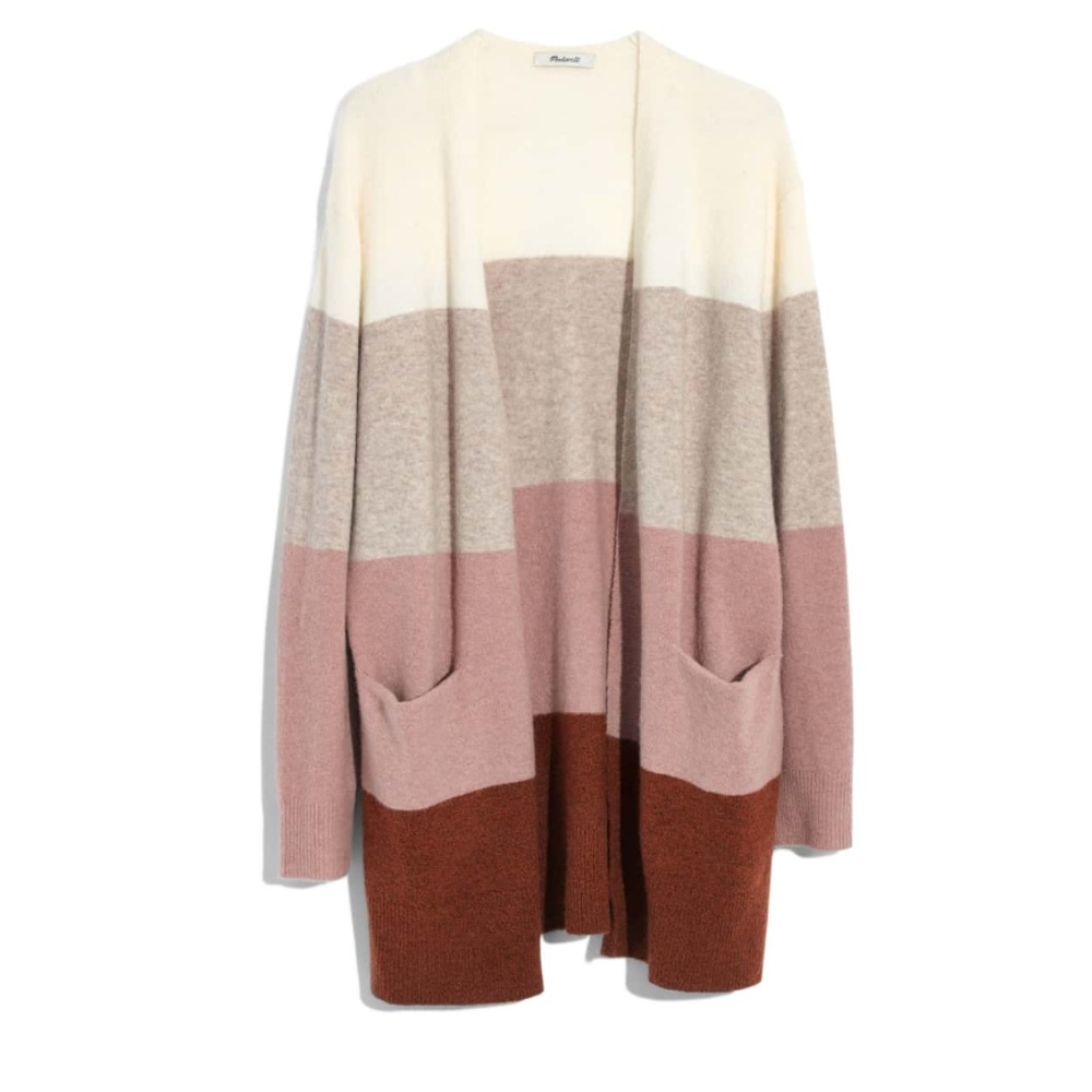 Madewell Kent Colorblock Cardigan Striped Size M